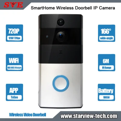 Surveillance 720p CCTV Smart Home Sonnette vidéo sans fil Caméra IP de sécurité