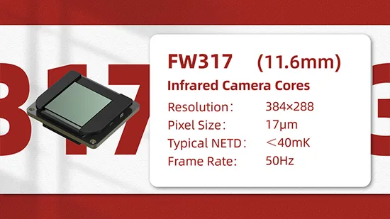 Caméra infrarouge non refroidie légère et flexible LWIR 640X512/12μm, caméra thermique pour système de surveillance de sécurité